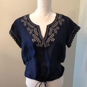 BCBG short sleeve silk blouse